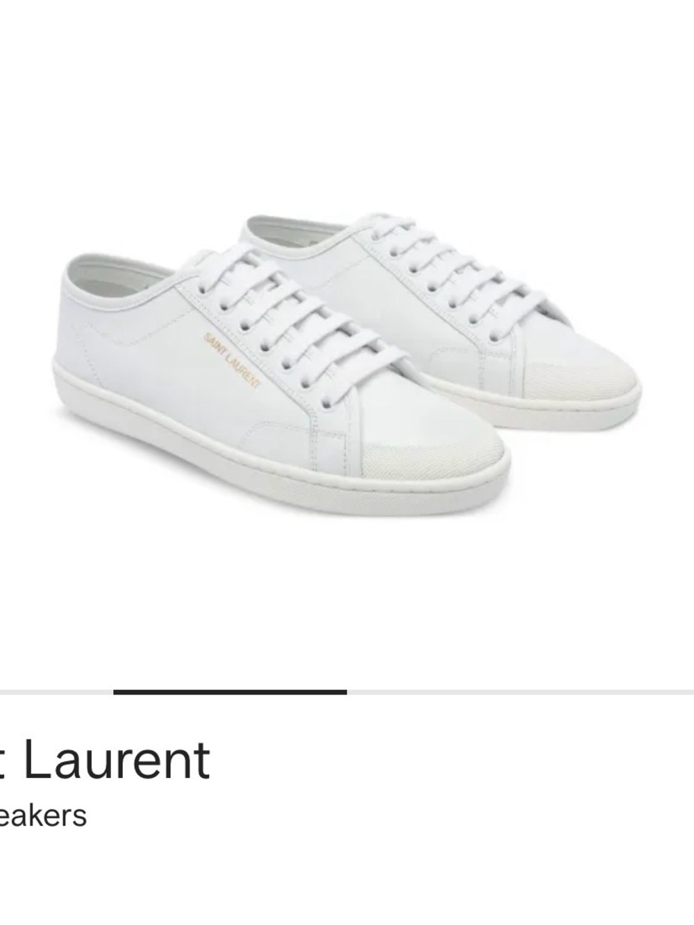 SAINT LAURENT White Gym Leather Sneakers 36.5